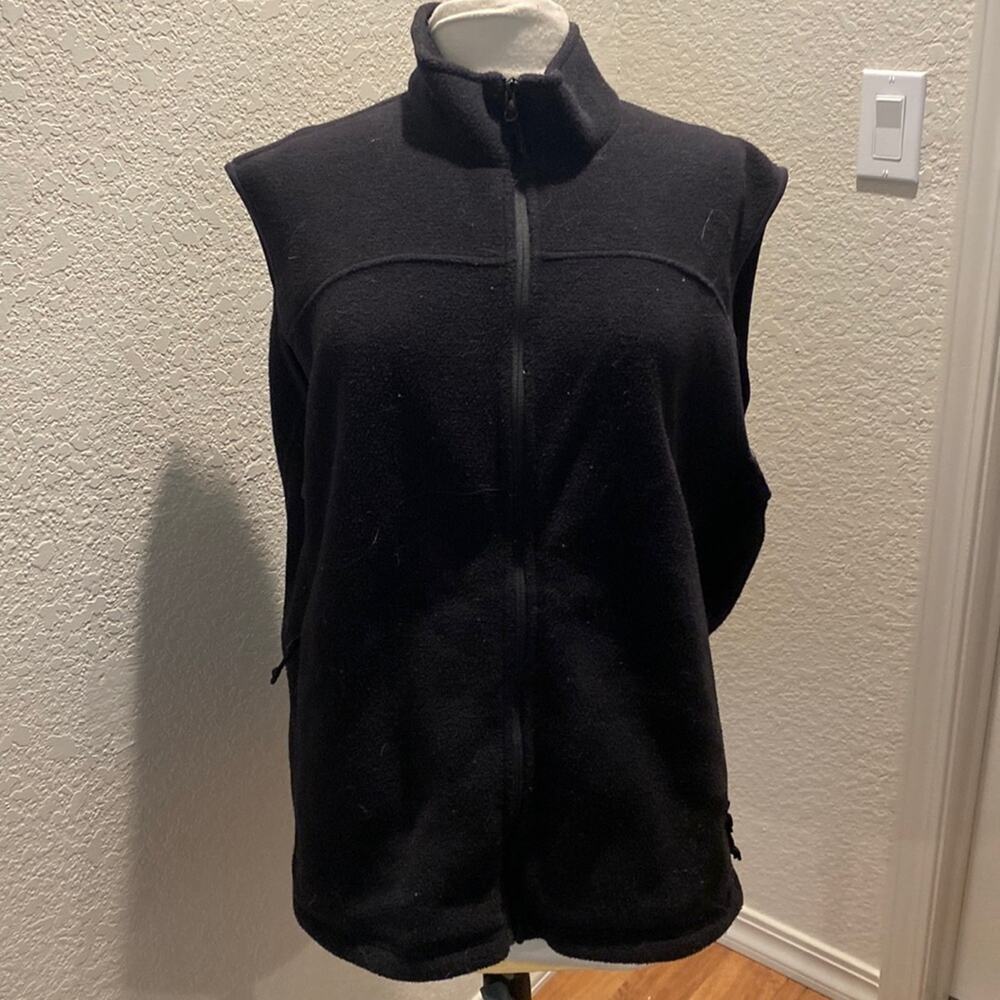Eddie Bauer Men’s Black Polartec Zip Up Vest Sz XL Polyester Sleeveless Sz XL
